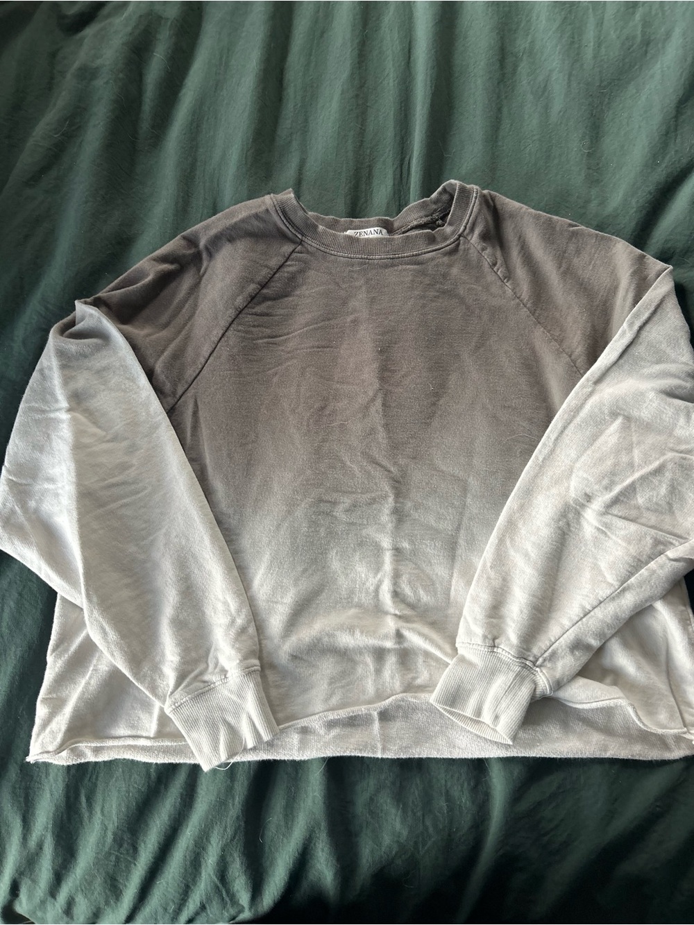 Zenana Outfitters Gray Ombre Crewneck Sweatshirt